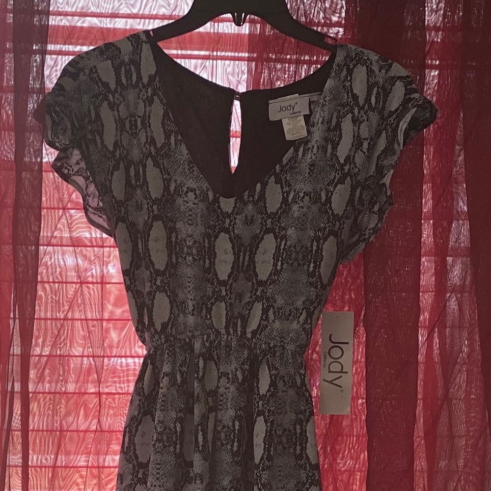 Black blue snake color dress
